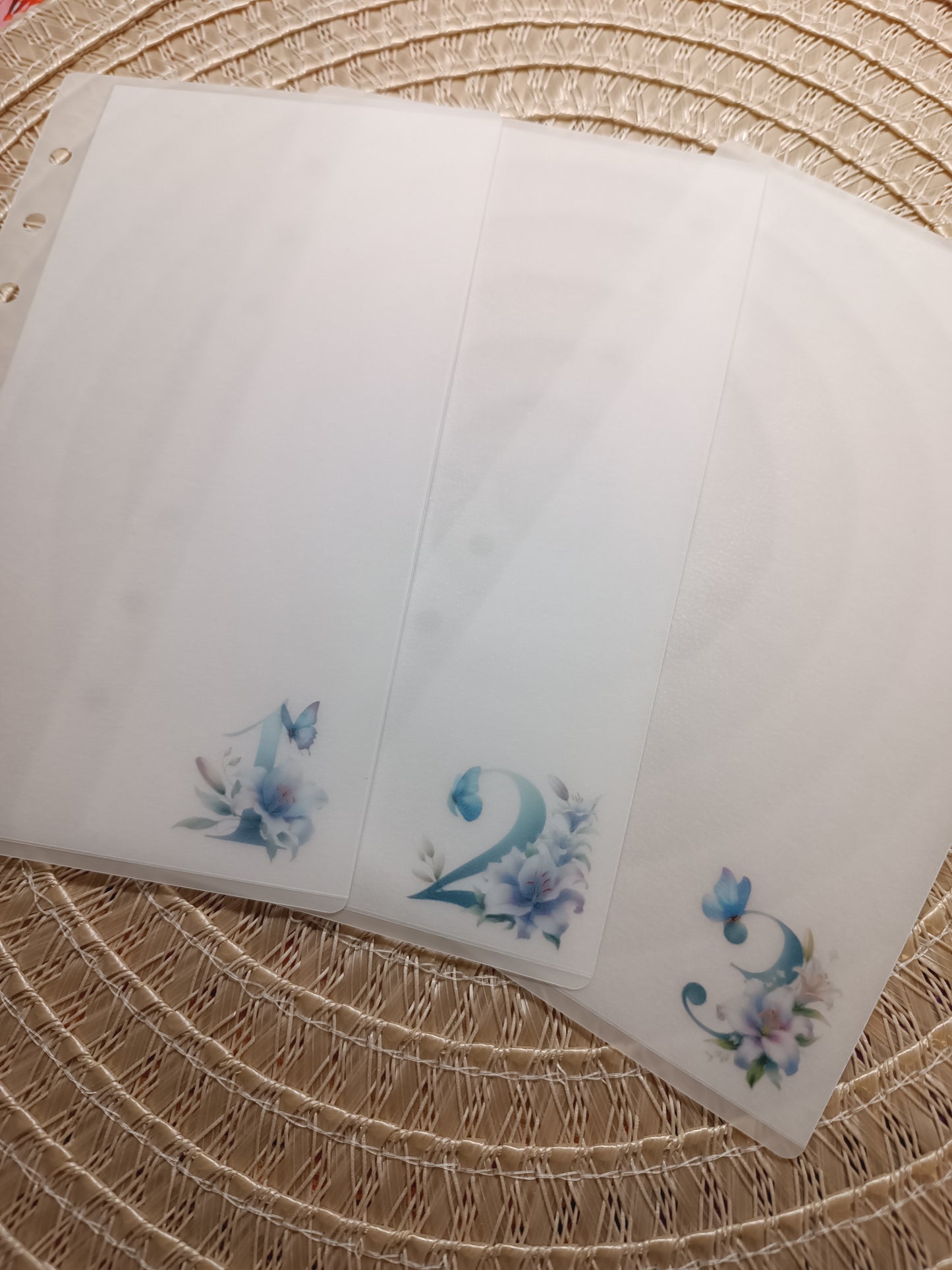 Zipperlose Umschläge mit Zahlen "Blau"