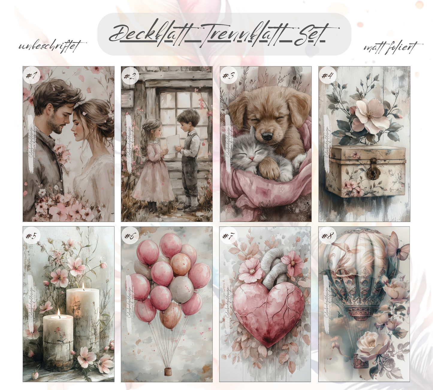 Deckblatt/Trennblatt als Set wählbar unbeschriftet