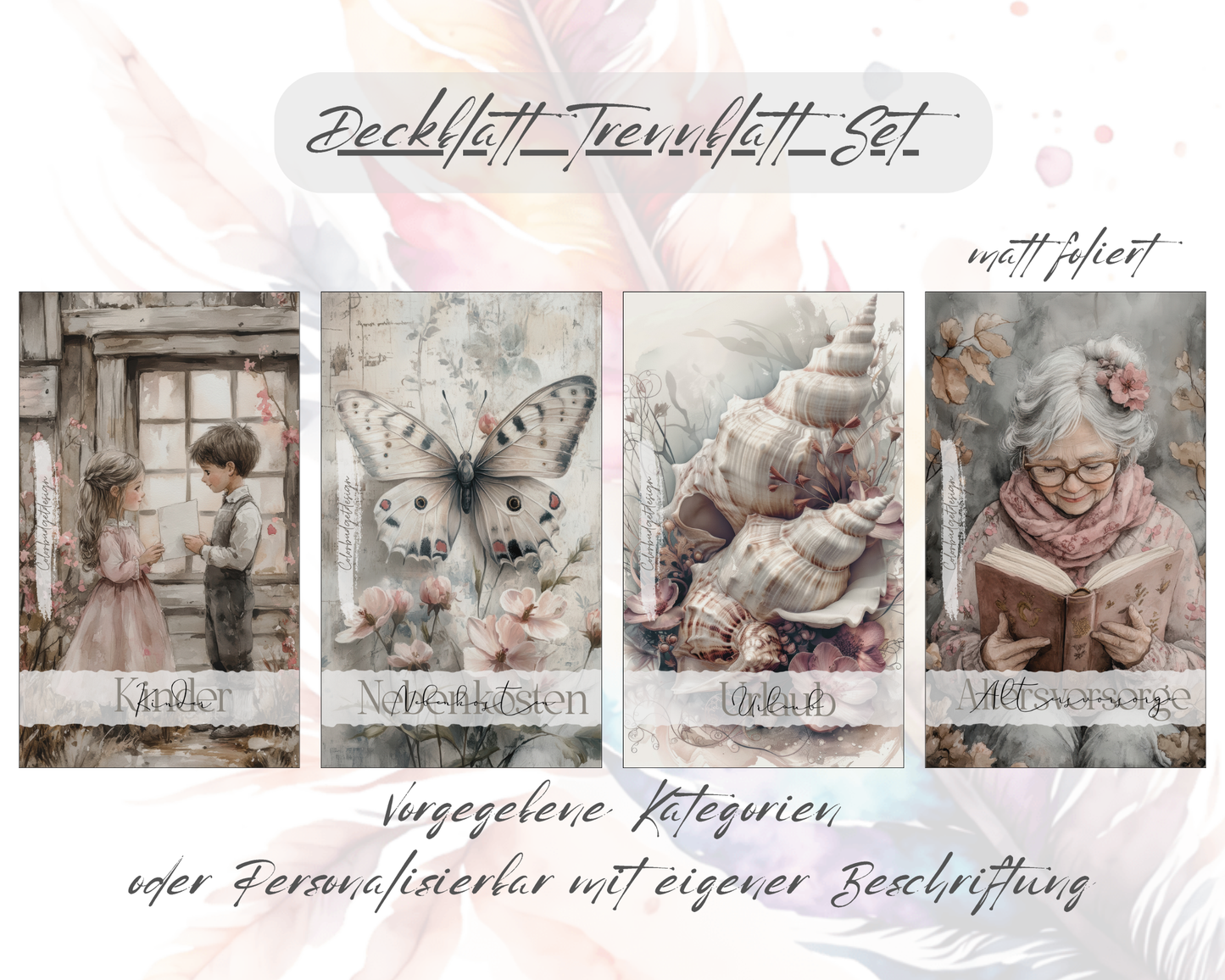 Deckblatt/Trennblatt als Set wählbar