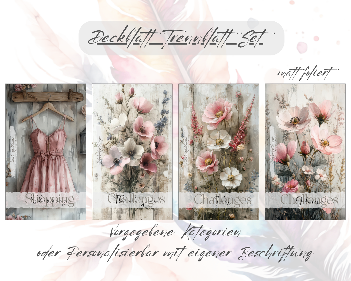 Deckblatt/Trennblatt als Set wählbar