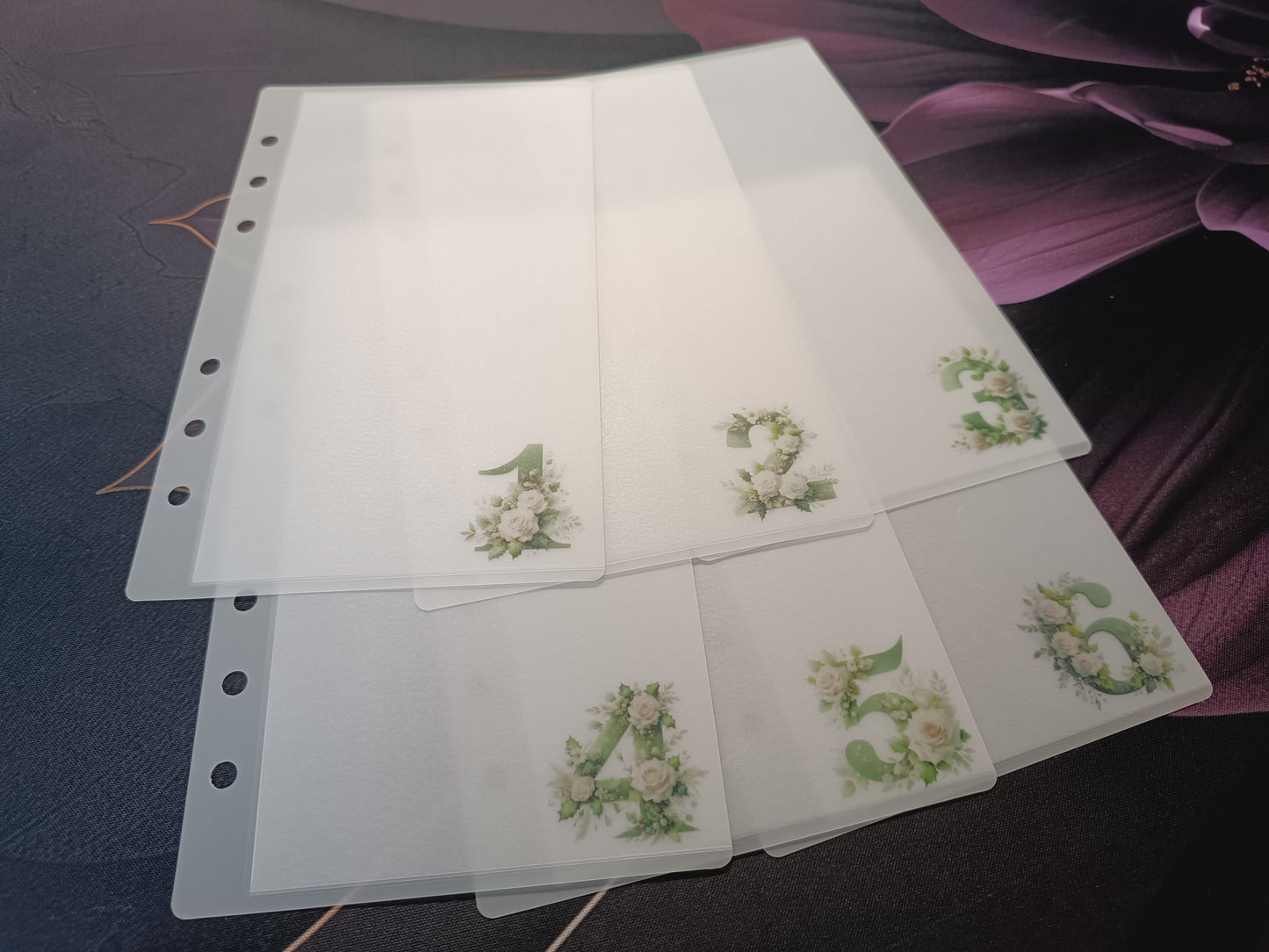 Zipperlose Umschläge mit Zahlen "Grün"