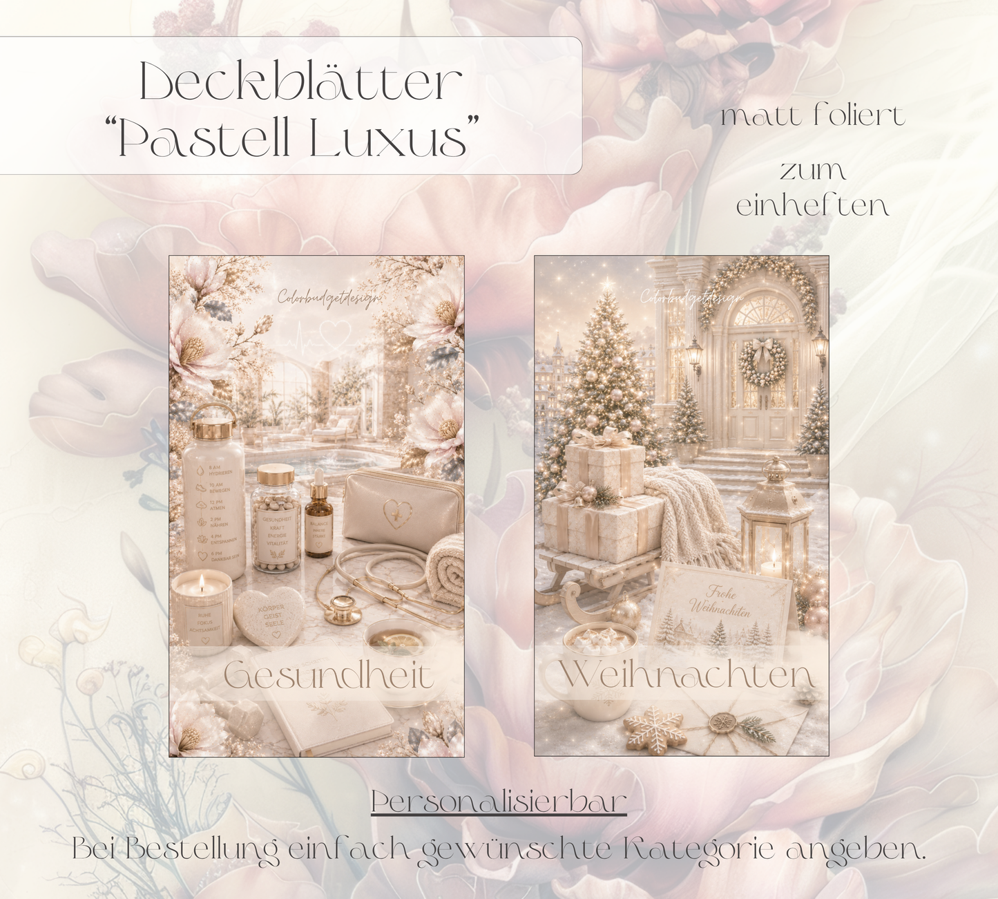 Deckblatt/Trennblatt "Pastell Luxus" personalisierbar