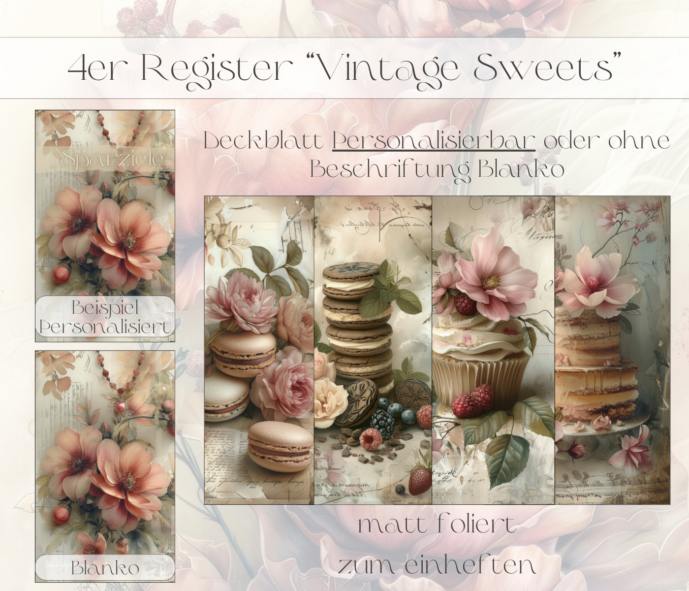4er Register "Vintage Sweets"