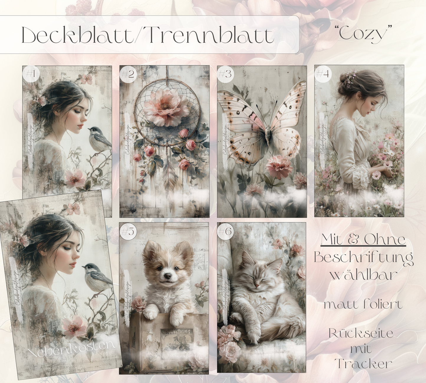 Deckblatt/Trennblatt "Cozy" personalisierbar