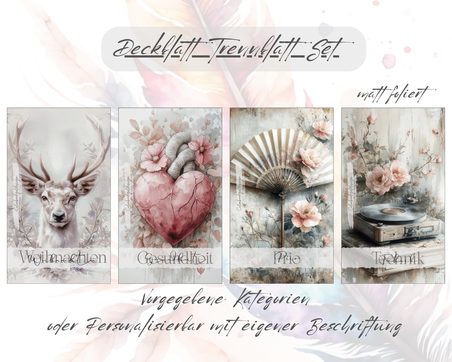 Deckblatt/Trennblatt als Set wählbar