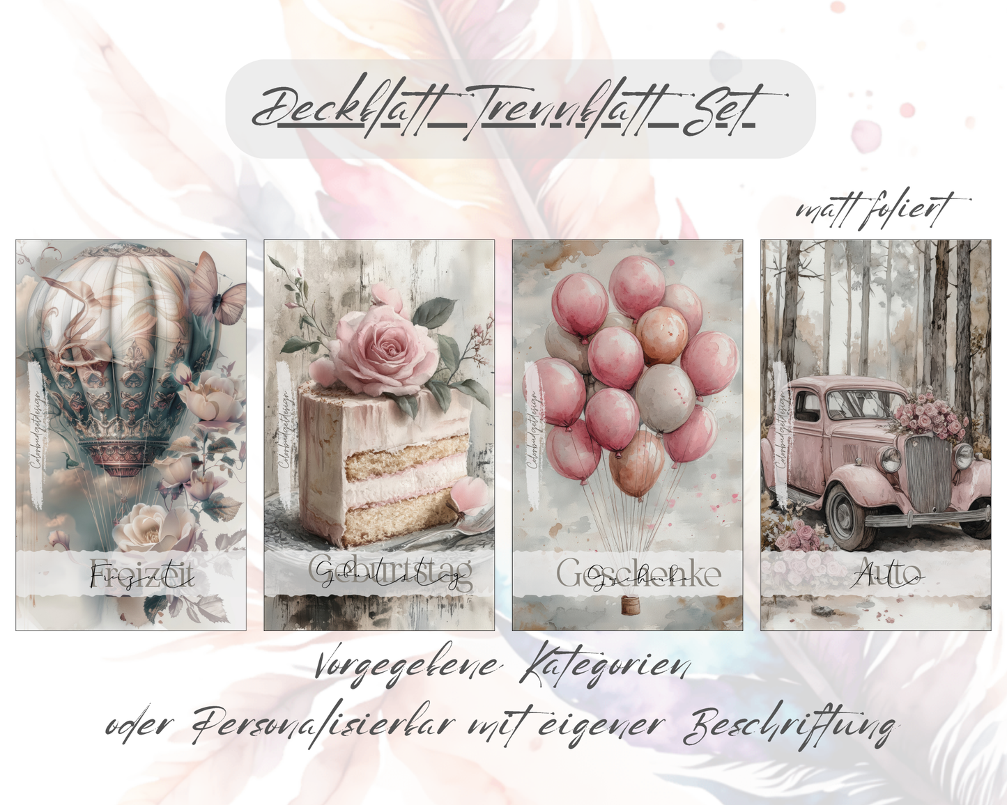 Deckblatt/Trennblatt als Set wählbar