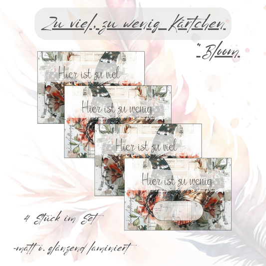 Zu viel - zu wenig Karten/Platzhalter Bloom
