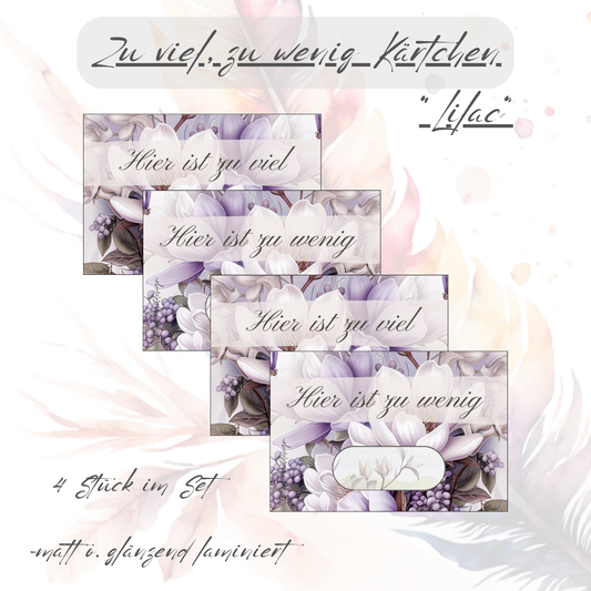 Zu viel - zu wenig Karten/Platzhalter Lilac