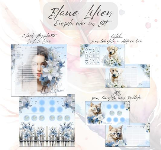 Blaue Lilien Set